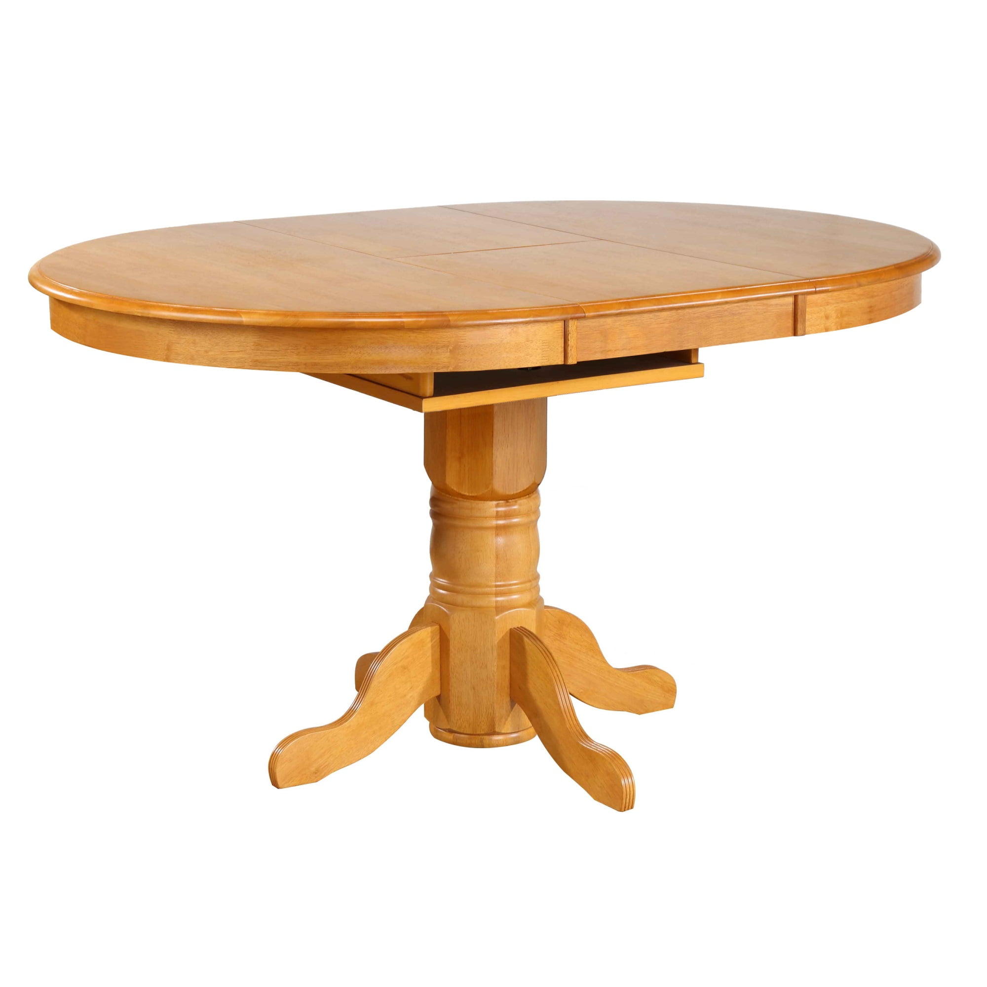 Farmhouse Chic Distressed Oak Extendable Round Dining Table