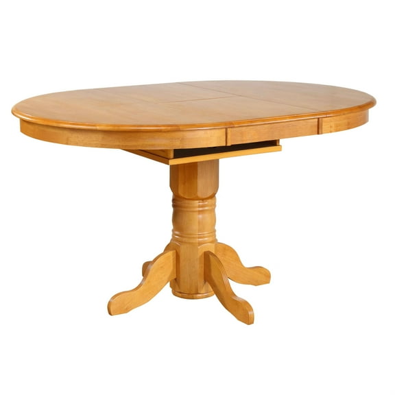 Sunset Trading Oak Selections 66" Oval Pedestal Extendable Wood Pub Table in Oak