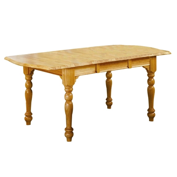 Sunset Trading Oak Selections 72" Drop Leaf Extendable Wood Dining Table in Oak