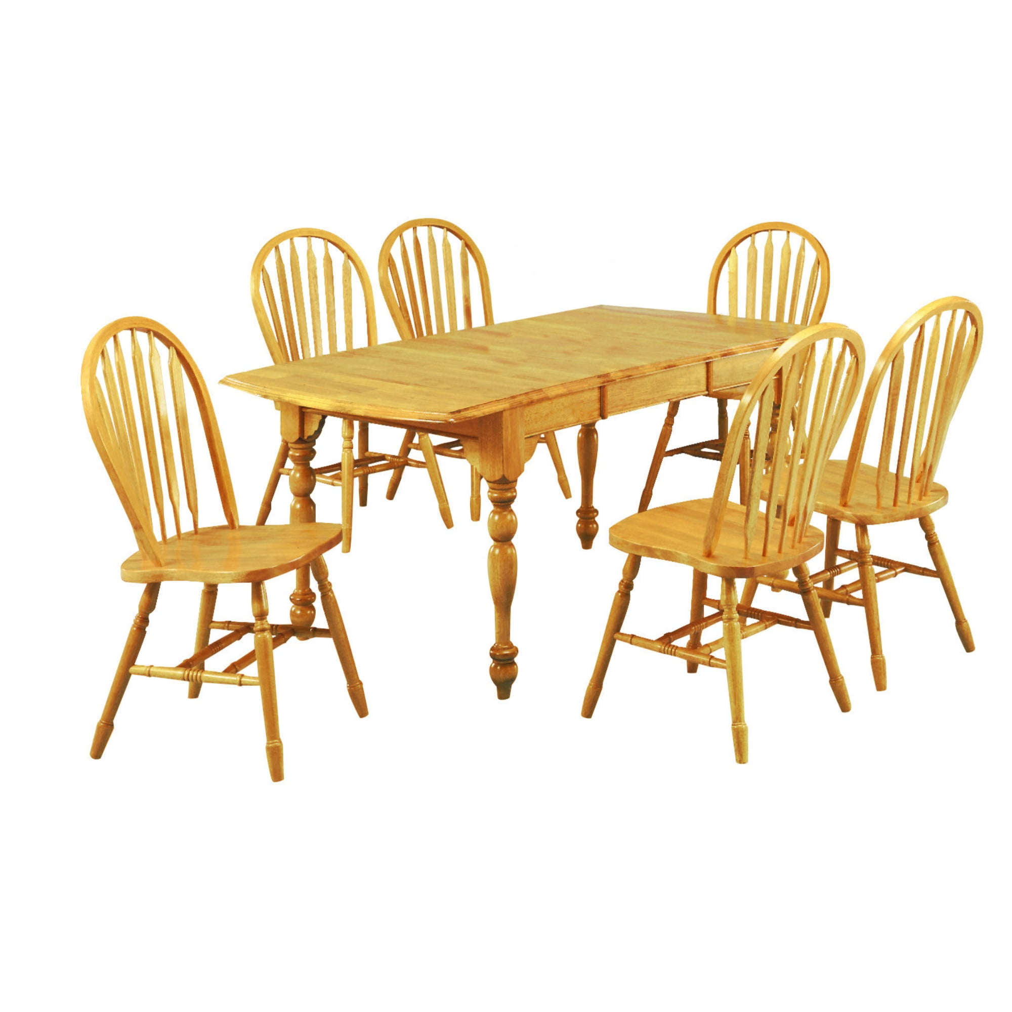 Classic Oak 7-Piece Extendable Dining Set with 6 Chairs