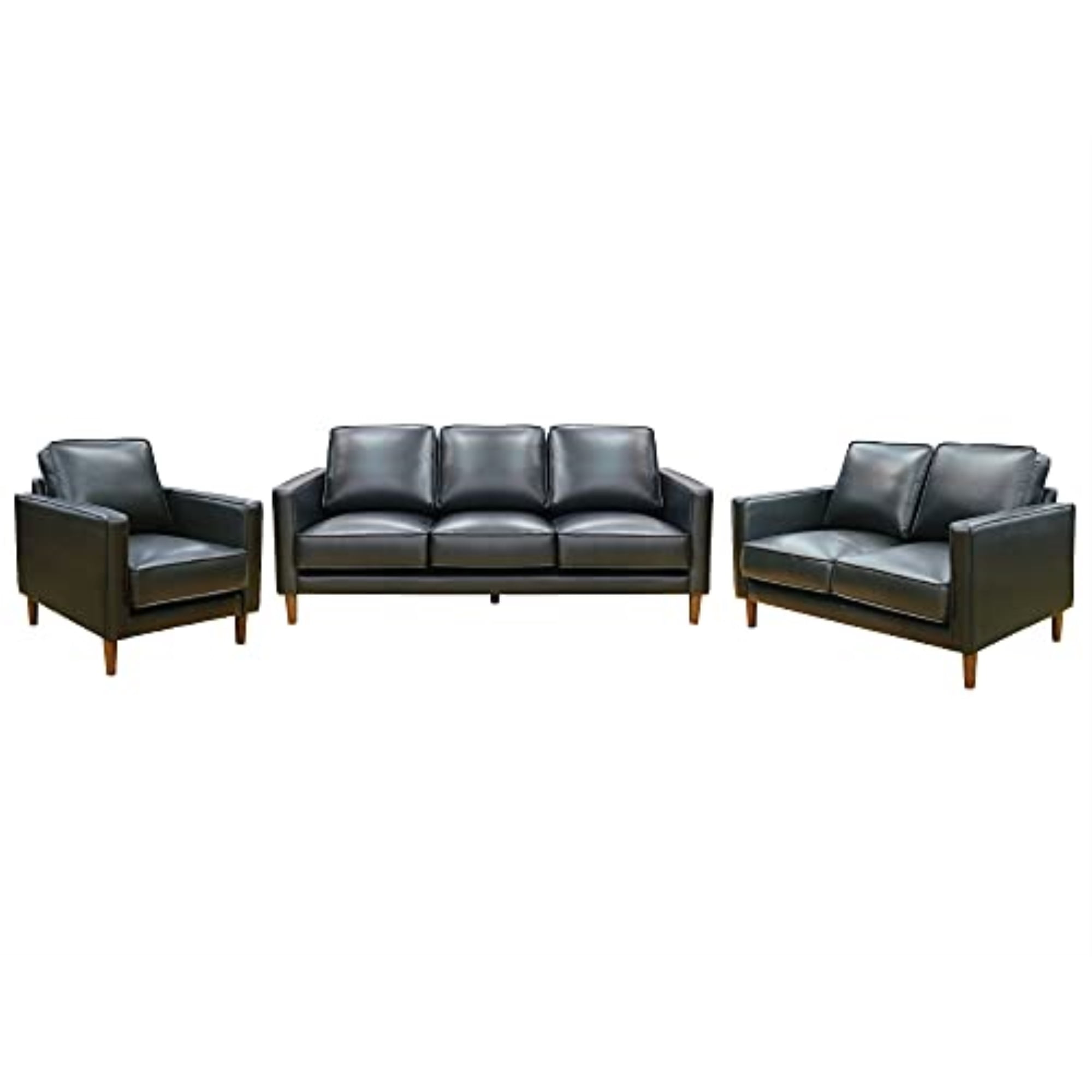 Sunset Trading Prelude 3Piece TopGrain Leather Living Room Set in