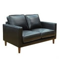 thumbnail image 1 of Sunset Trading Prelude 55" Contemporary Top-Grain Leather Loveseat in Black, 1 of 5