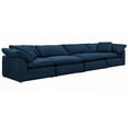 thumbnail image 1 of Sunset Trading Contemporary Puff Collection 4PC Slipcovered Modular Sectional Sofa, Performance Fabric Washable Water-Resistant Stain-Proof, 176" Deep-Seating Down-Filled Couch, Navy Blue, 1 of 8