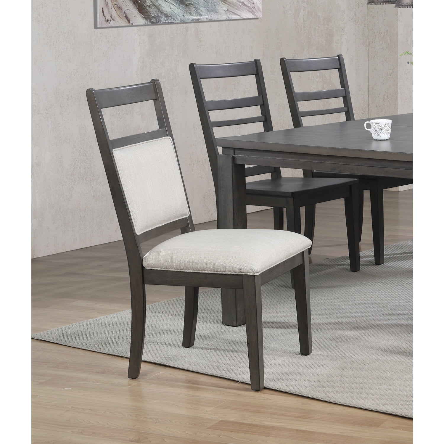Gray 18.25" Traditional Slat Wood Side Chair