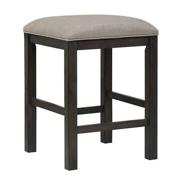 Sunset Trading Shades of Gray 18" Backless Upholstered Wood Barstool in Gray