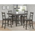 thumbnail image 1 of Sunset Trading Shades of Gray 5 Piece 45" Square Pub Set | Table with Storage Shelf | Counter Height Dining | Seats 6, 1 of 6
