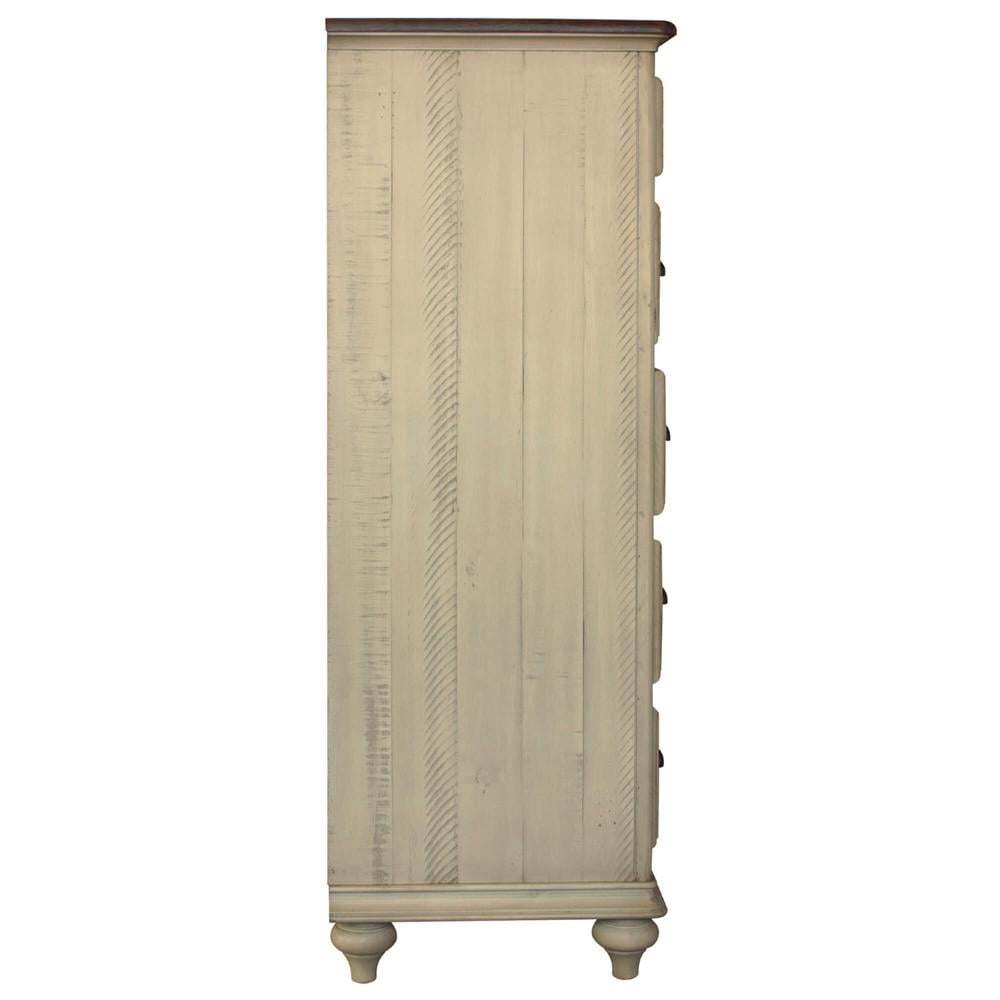 Coastal Breeze 6-Drawer Chest in Neutral Two-Toned Wood