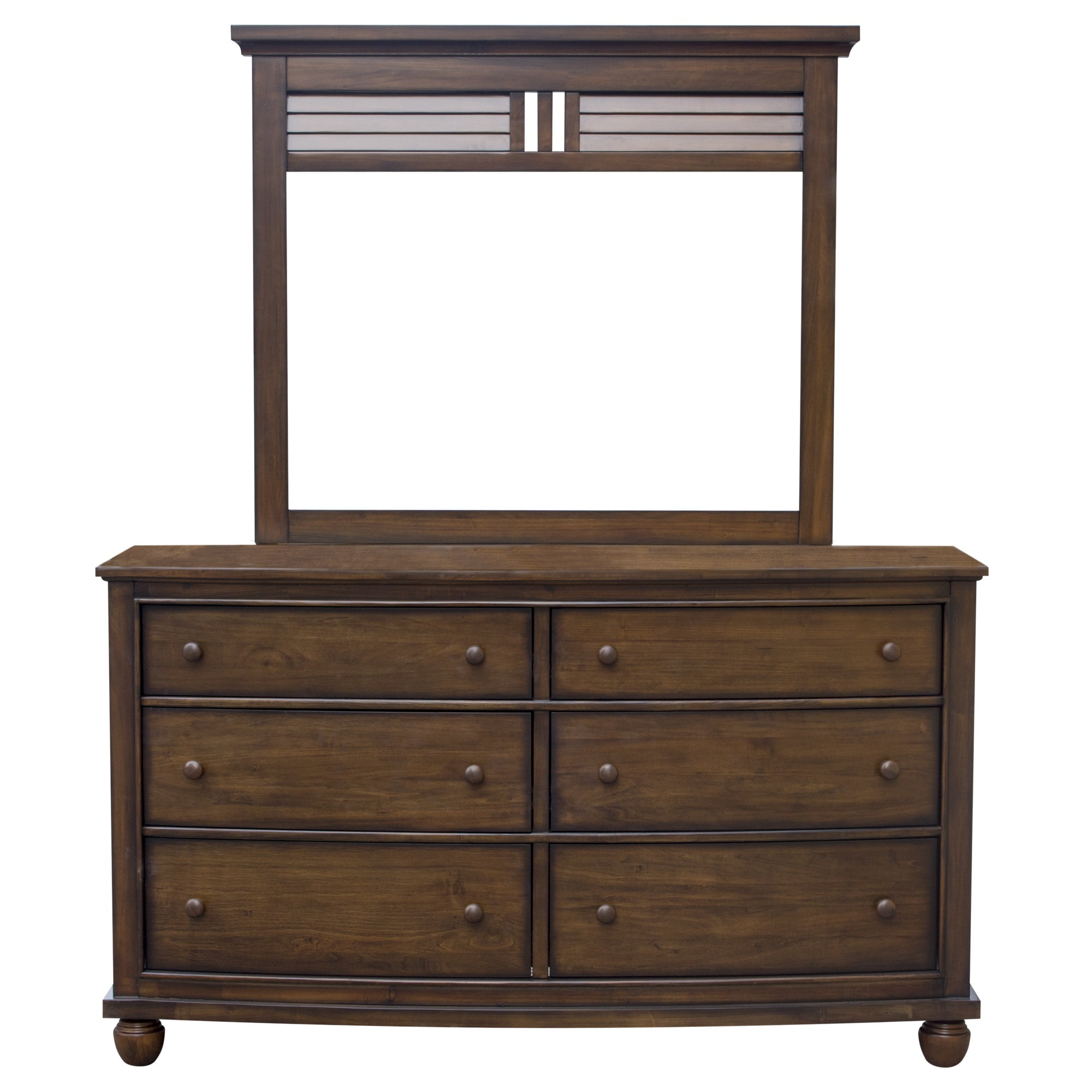 Bahama Breeze Brown Solid Wood Double Dresser with Mirror