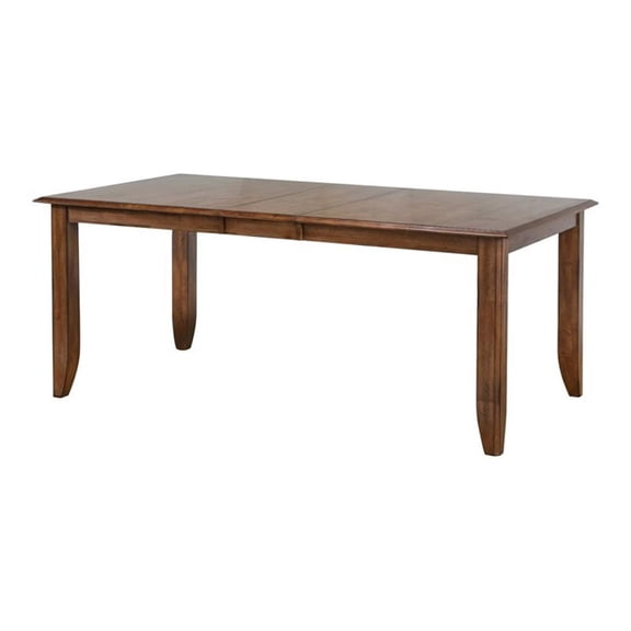 Sunset Trading Simply Brook 72" Extendable Dining Table in Brown Wood