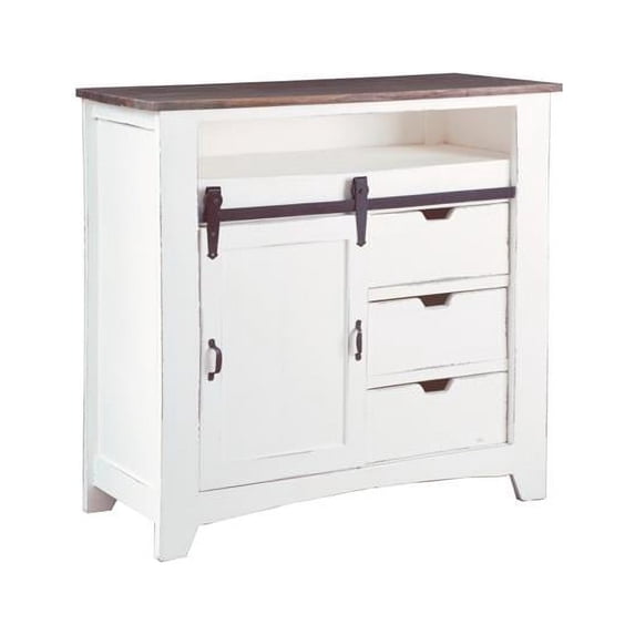 Sunset Trading Sliding Barn Door Cottage Chest - White Raftwood