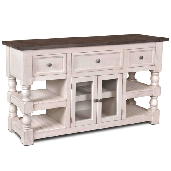 Sunset Trading Stowe Barn Door Tv Stand With Rustic Gray Finish HH-2750-060