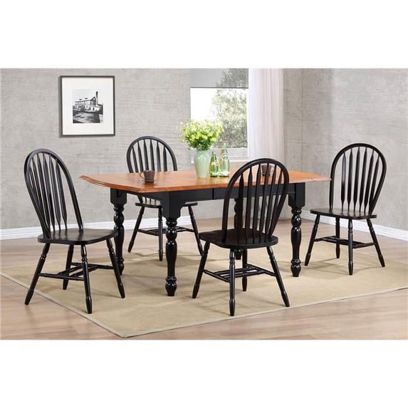 Sunset Trading Sunset Trading Arrowback Dining Chair- Antique Black - Set of 2