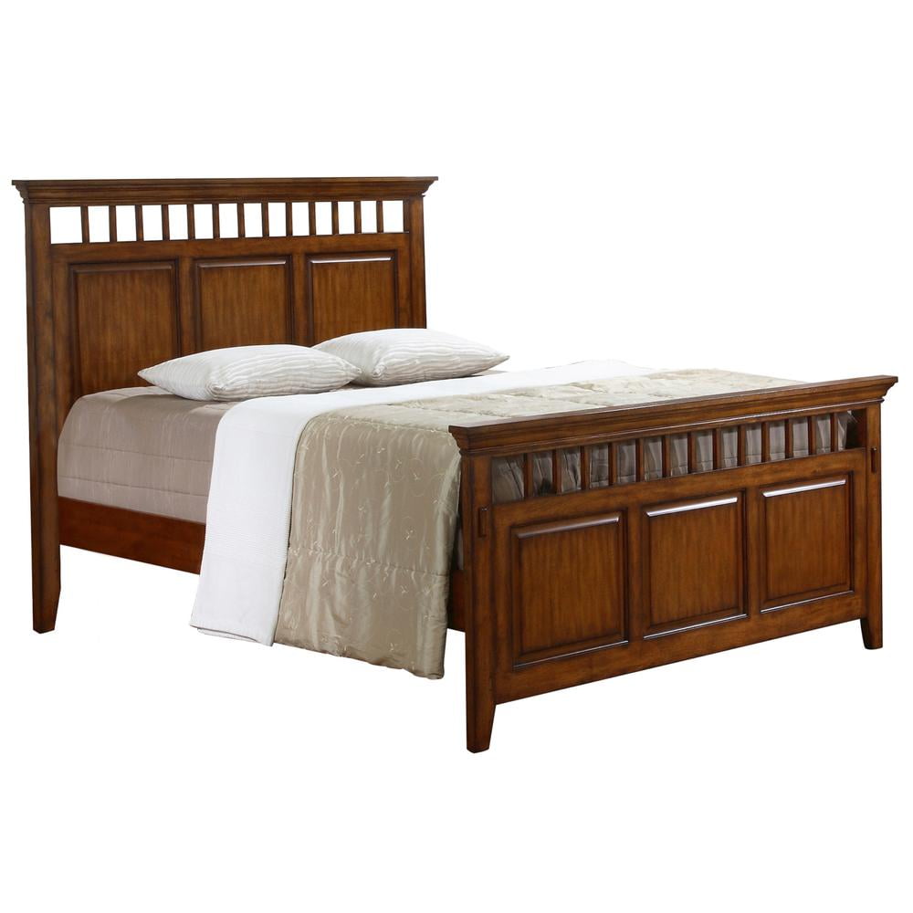 Tremont Mission-Style King Bed in Distressed Brown