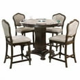 thumbnail image 1 of Sunset Trading Vegas 5-Piece 42.5" Wood Dining/Chess/Poker Table Set in Gray, 1 of 6