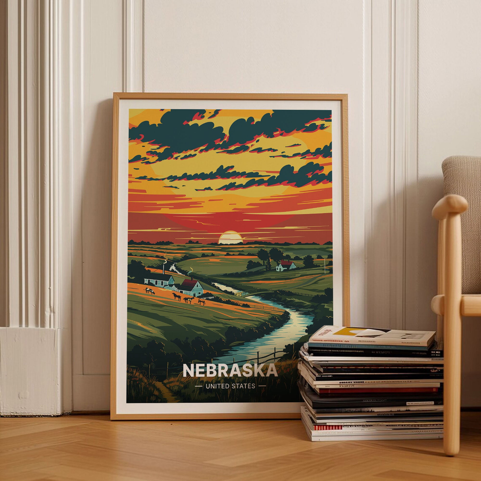 Sunset Travel Vintage Retro Landscape Art C20-931 Decorative Wall ...