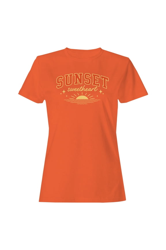 Sunset Vintage Graphic Women's Orange T-Shirt