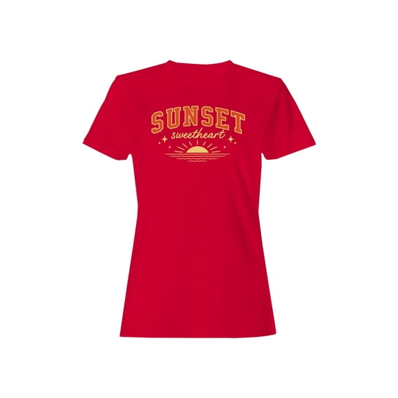 Sunset Vintage Graphic Women's Red T-Shirt