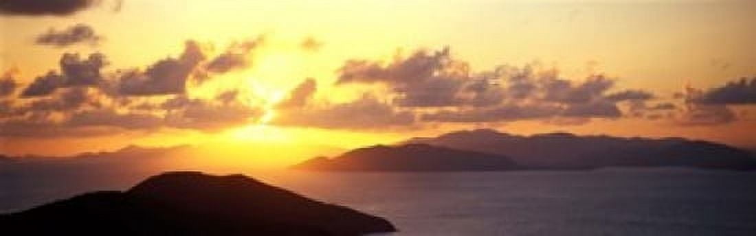 Sunset Virgin Gorda British Virgin Islands Canvas Art - Panoramic Images (18 x 6)