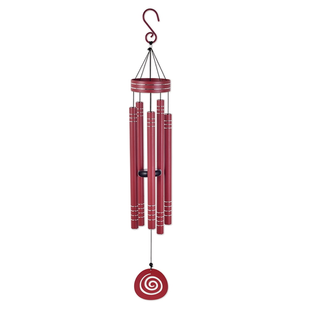 Sunset Vista Design 41" Heavy Tone Wind Chimes, Modern Wind Chimes with Aluminum Tubes and S Hook,Outdoor/Indoor Wind Chimes for Home Garden Hanging Decor,Window Wind Bells, Red