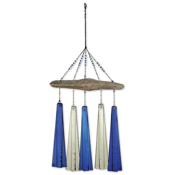 Sunset Vista Design Studios Sea Breeze Glass Wind Chime, Ocean Mist