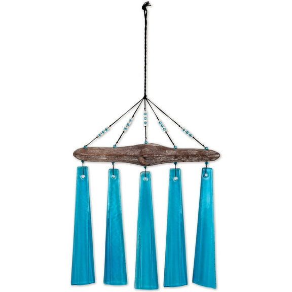 Sunset Vista Design Studios Sea Breeze Glass Wind Chime, Turquoise