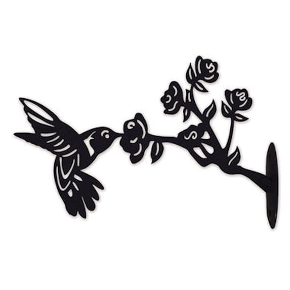 Sunset Vista Designs 416992 - 9" Black Hummingbird Fence Post Dcor