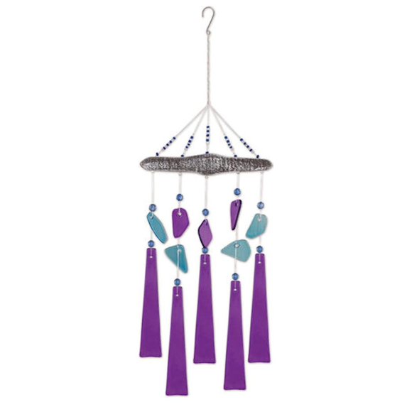 Sunset Vista Designs 417272 - 17" Purple Sea Glass Wind Chime