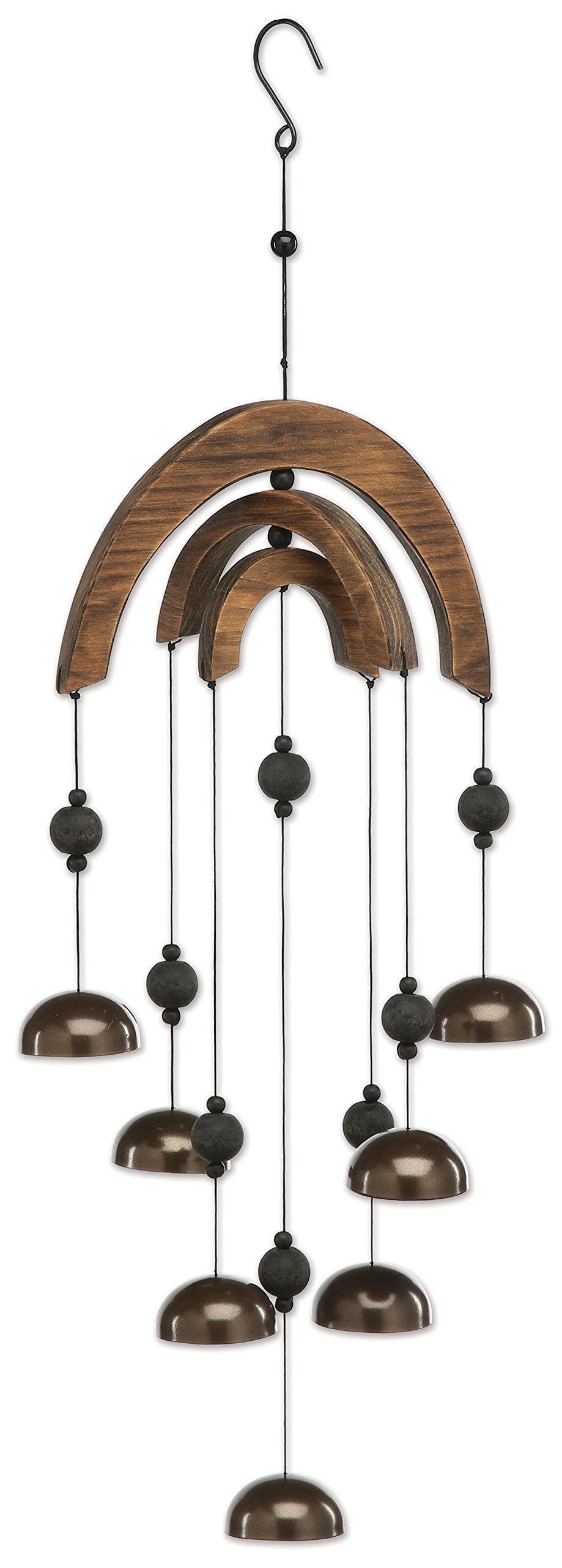 Sunset Vista Designs Arch Bell Metal and Wood Wind Chime, 18 x 7-inches, Medium Stained