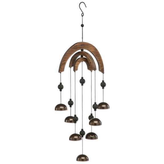 Sunset Vista Designs Arch Bell Metal and Wood Wind Chime, 18 x 7-inches, Medium Stained