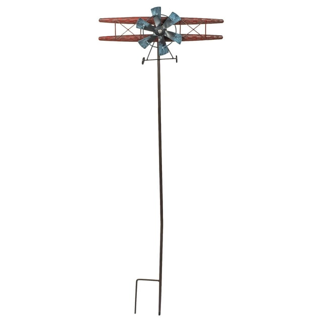 Sunset Vista Designs Airplane Spinner Garden Stake, 36"