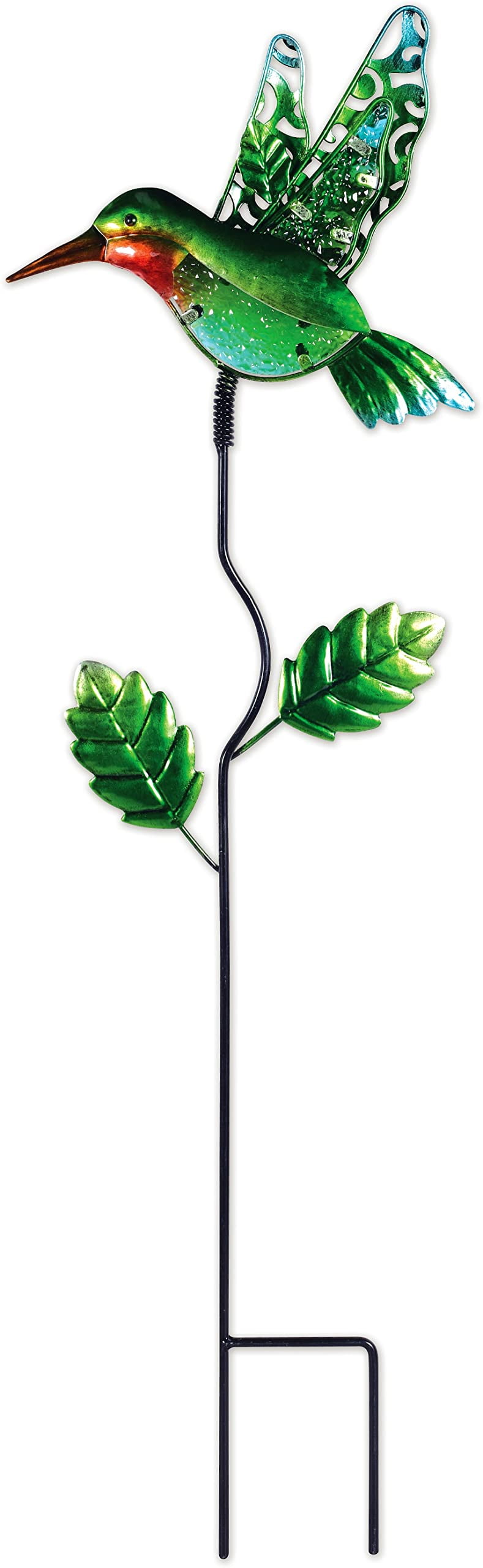 Sunset Vista Designs Glass Lacy Garden Stakes Plant Pick, Hummingbird, 28-Inch