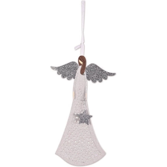 Sunset Vista Designs Glitter Angel Ornament, 10-inch Length