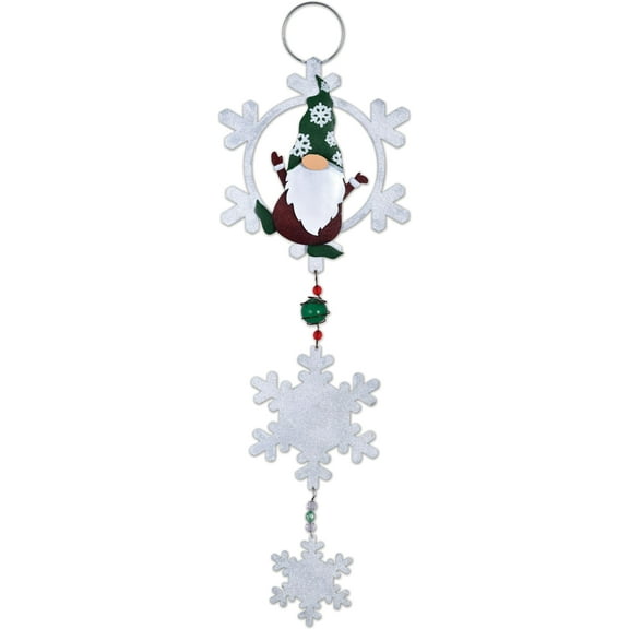 Sunset Vista Designs Christmas Outdoor Hanging Snowflake Door Greeter, 33.25" L, Gnome
