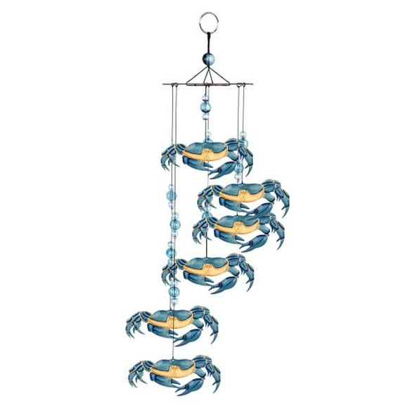 Sunset Vista Designs Kathy Hatch Great Outdoors Land and Sea Collection 18" Garden Wind Chime - Blue Crab