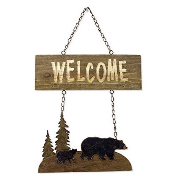 Sunset Vista Designs Wilderness Wonders Bear Welcome Sign, 18-1/2-Inch Tall