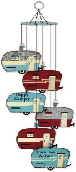 Sunset Vista Designs Wind Chimes Camper Trailer RV Decor Galvanized Metal
