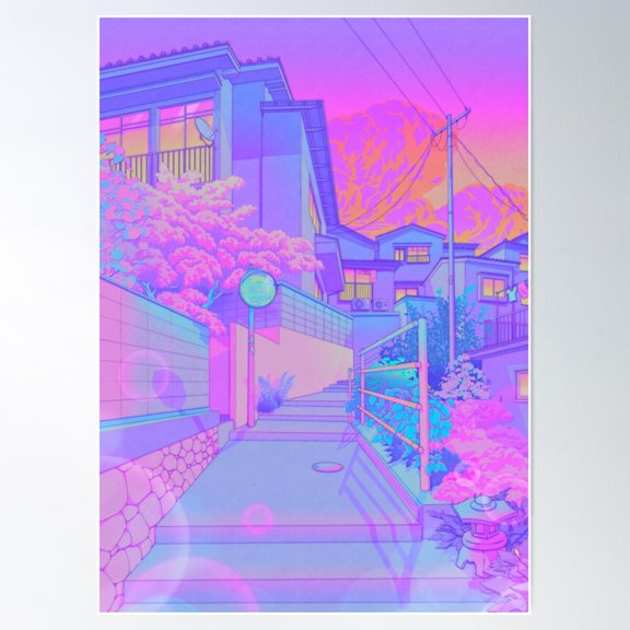 Sunset Walk Poster Wall Art, Modern Wall Decor For Living Room Bedroom, 24x36 UNFRAMED