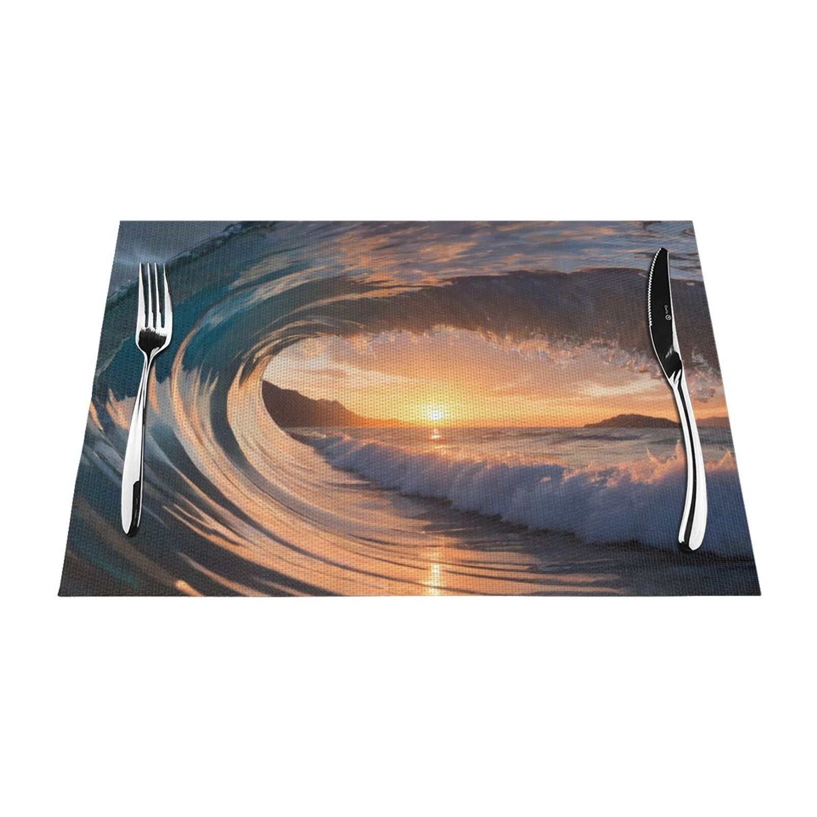 Sunset Wave Inside the Tube Meal mat, heatresistant dining table mat