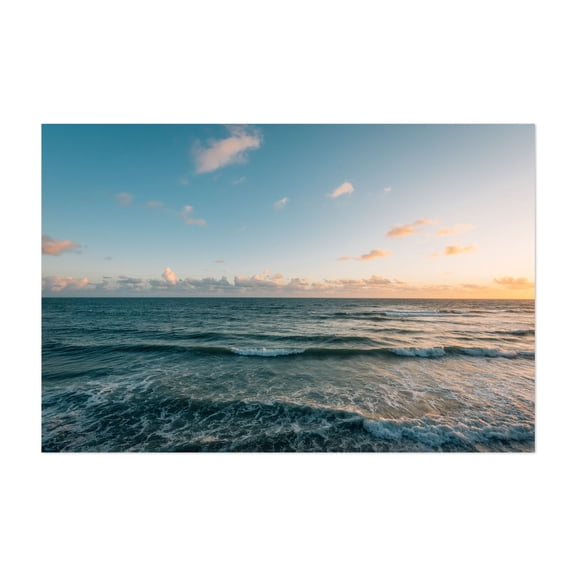 Sunset Waves, Encinitas 02 - Encinitas California Photography Ocean Sunset Waves Coastal Beach Nature Scenic Unframed Wall Art Print 4 x 6 inches