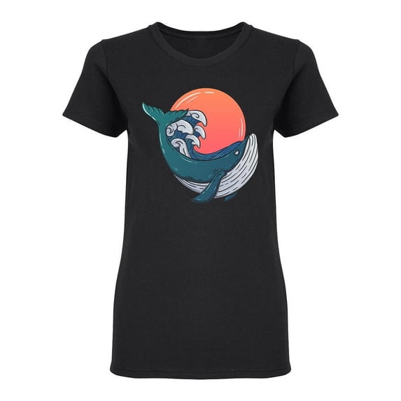 Sunset Whale Design Shaped Tee Women's -Image by Shutterstock