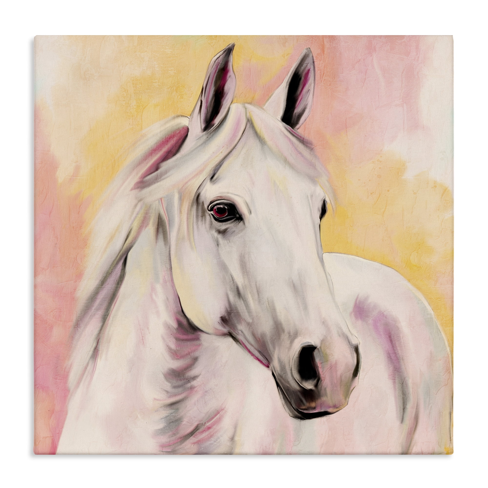 Sunset White Horse Canvas Wall Art, design by Kim Allen