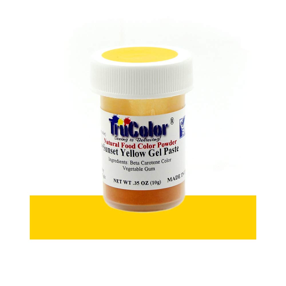 Sunset Yellow Natural Gel Paste Powder Food Coloring, 10 Grams