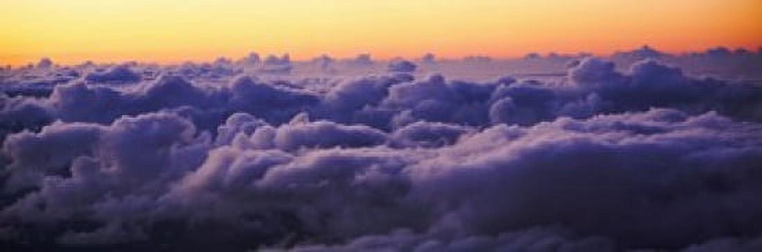 Sunset above the clouds Canvas Art - Panoramic Images (36 x 12)