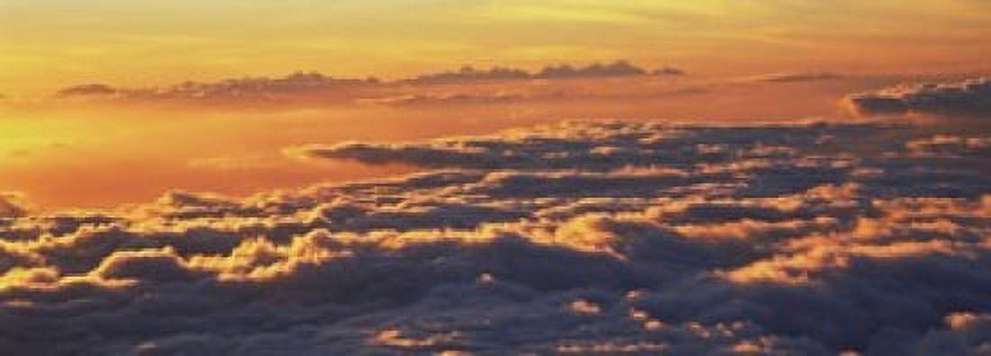 Sunset above the clouds Hawaii USA Canvas Art - Panoramic Images (18 x 7)