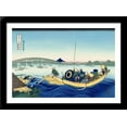 thumbnail image 1 of Sunset across the Ryogoku bridge from the bank of the Sumida river at Onmagayashi 40x28 Large Black Wood Framed Print Art by Katsushika Hokusai, 1 of 2