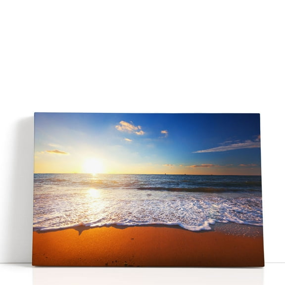 Sunset and Sea - Wrapped Canvas Print Wall Art | 30" W x 20" H