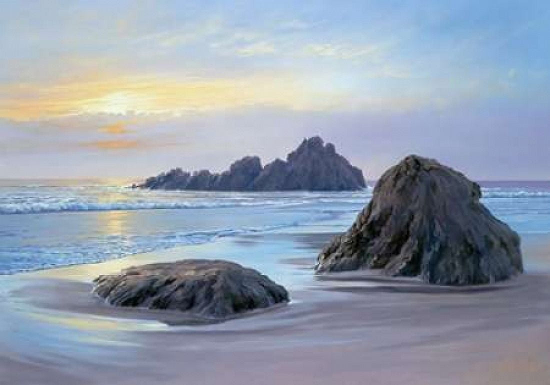 Sunset at Big Sur Canvas Art - Sigur Schneider (20 x 28)