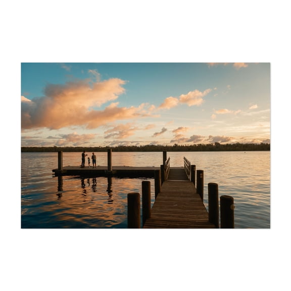 Sunset at Browns Landing, Palatka - Palatka Florida Photography Sunset Scenic Boardwalk Unframed Wall Art Print 8 x 12 inches