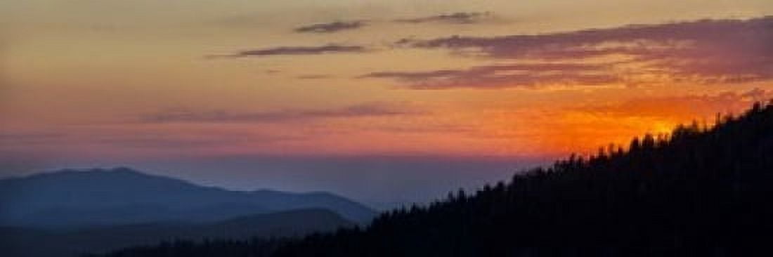 Sunset at Clingmans Dome Great Smoky Mountains National Park Tennessee USA Canvas Art - Panoramic Images (18 x 6)