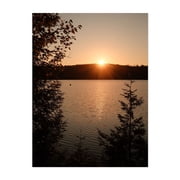 Sunset at Long Pond, Westmore - Westmore Vermont Photography Sunset Lake Nature Scenic Autumn Silhouette Water Unframed Wall Art Print 36 x 48 inches